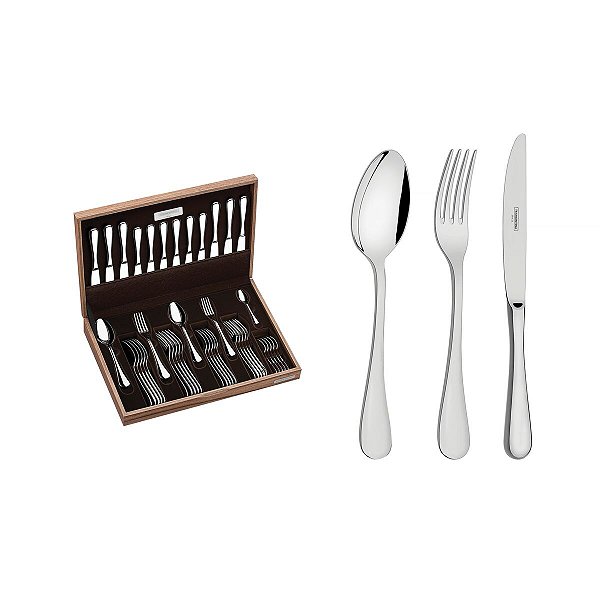 Faqueiro Aco Inox 42Pcs C/Estojo Classic Tramontina 66928203
