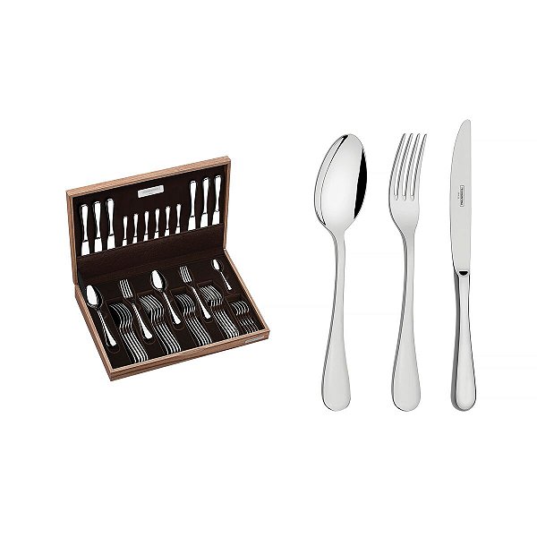 Faqueiro Aco Inox 42Pcs C/Estojo Classic Tramontina 66928205