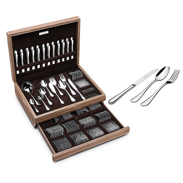 Faqueiro Inox 130Pcs C/Estojo Classic Tramontina 66928220