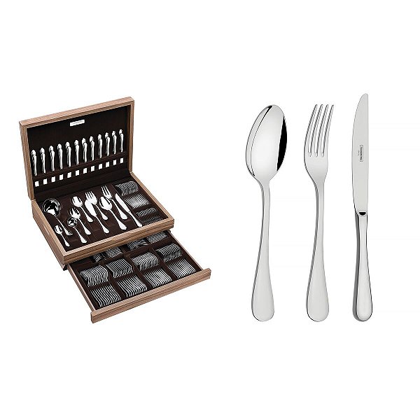 Faqueiro Inox 130Pcs C/Estojo Classic Tramontina 66928223