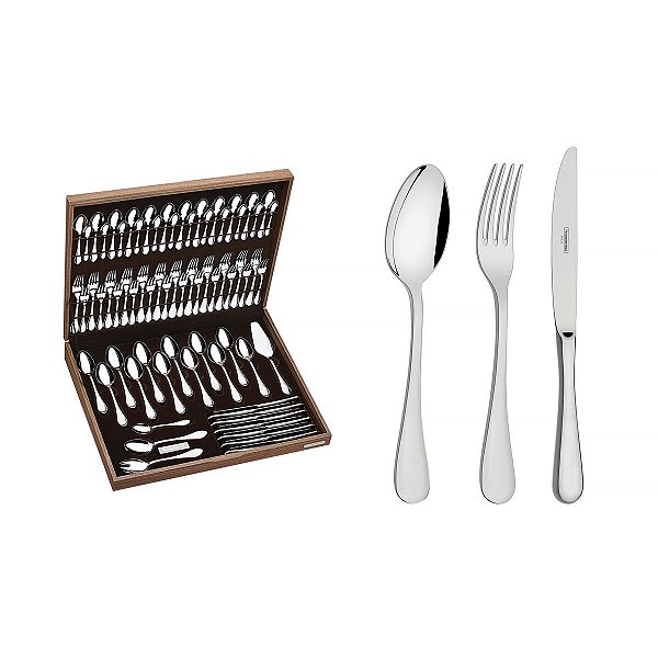 Faqueiro Aco Inox 76Pcs C/Estojo Classic Tramontina 66928300