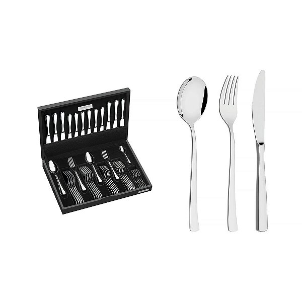 Faqueiro Aco Inox 42Pc Berlin Brilho Tramontina 66934204