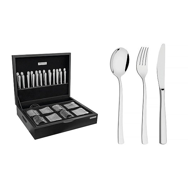 Faqueiro Aco Inox 101 Pc.Berlin Brilho Tramontina 66934214