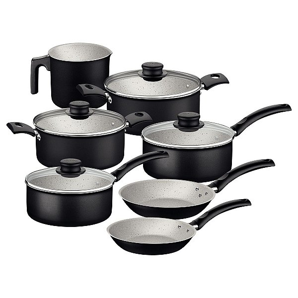 Jogo Panelas Alumínio 7Pc Turim Preto Tramontina 20297061