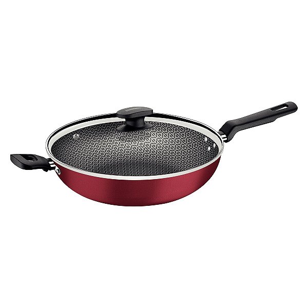 Wok Alumínio 28Cm Loreto Vermelho Tramontina 20394728