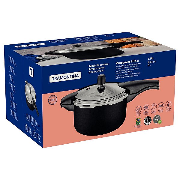 Panela Pressao 6,0L 24Cm Vancouver Preto Tramontina 20592424