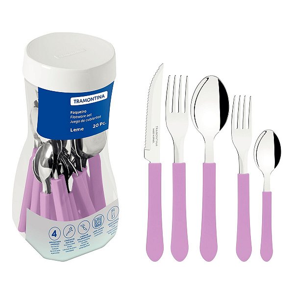 Faqueiro Inox 20Pc Leme Lavanda Tramontina 23198418