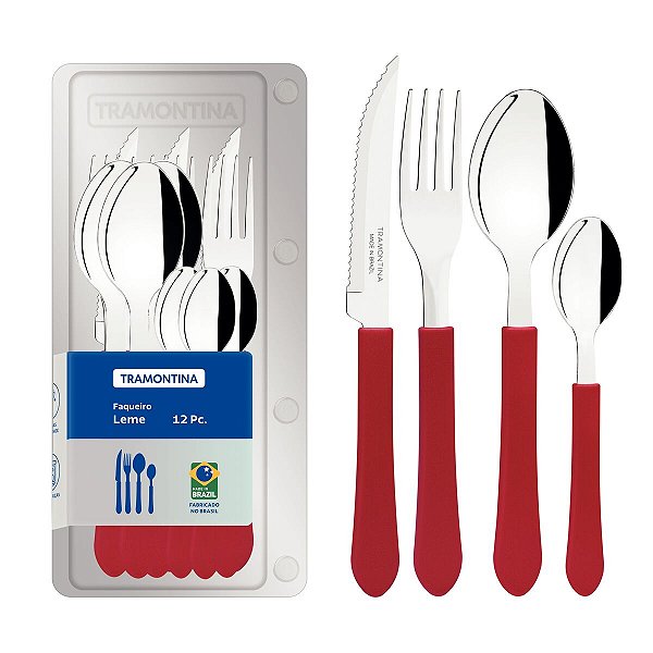 Faqueiro Inox 12Pc Leme Vermelho Tramontina 23198715