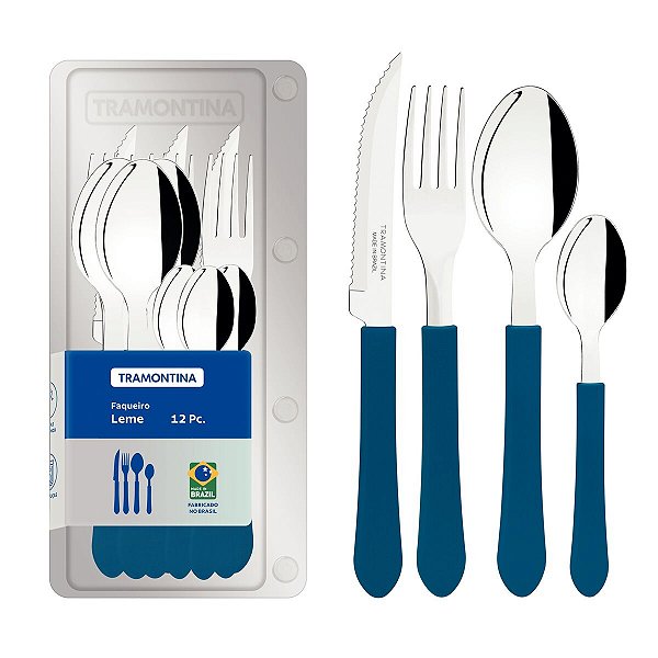 Faqueiro Inox 12Pc Leme Azul Tramontina 23198915