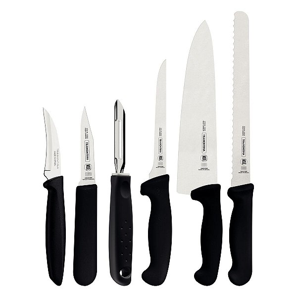 Kit Chef 7Pc Profissional Preto Tramontina 24699033