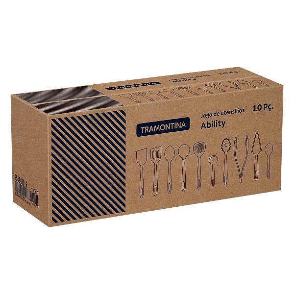 Jogo Utensil Nylon 10Pc Ability Preto Tramontina 25199016