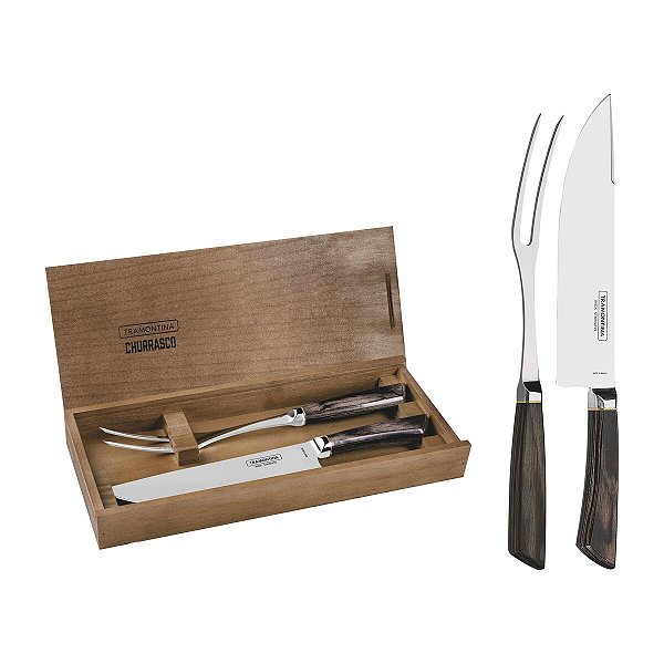 Garfo Faca Trinchante Polywood Castanho Tramontina 29899553