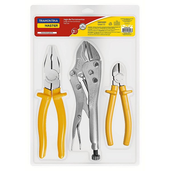 Kit Ferramentas Alicate Pressão 3 Pcs Tramontina 43409109