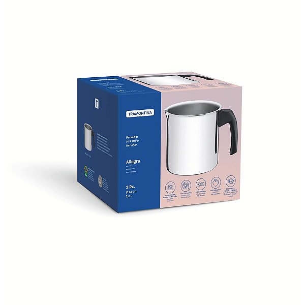 Fervedor Aco Inox 2L.14Cm.C/Cb.Baq Tramontina 62934140
