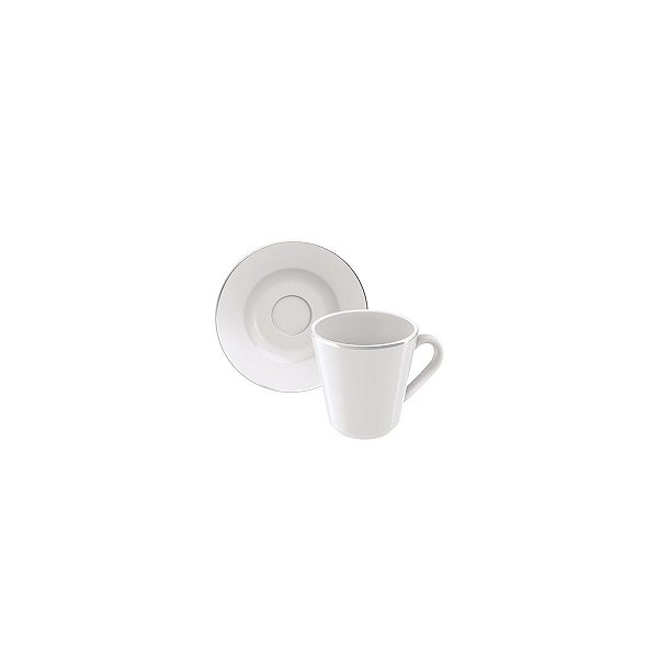 Conj Xicara E Pires Cafe Joana Porcelana Tramontina 96010538