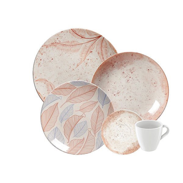 Aparelho Jantar 20Pc Cha Aster Porcelana Tramontina 96589022
