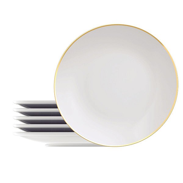 Kit Prato Raso 28Cm 6Pcs Anna Porcelana Tramontina 96950092