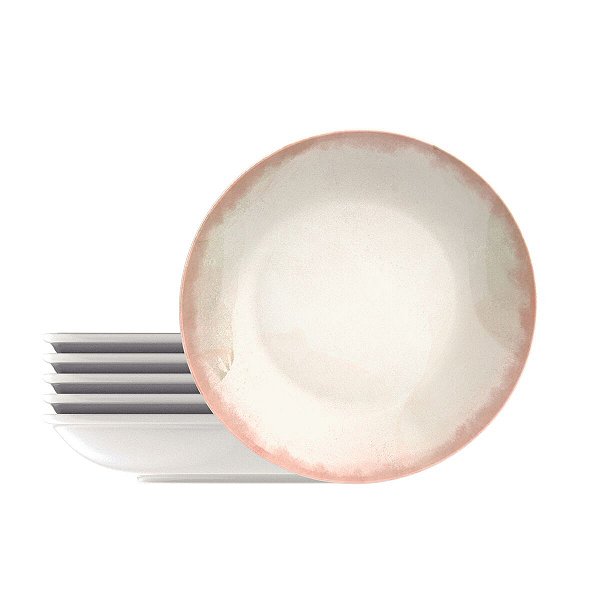 Kit Prato Fundo 22Cm 6Pc Natur Porcelana Tramontina 96950103