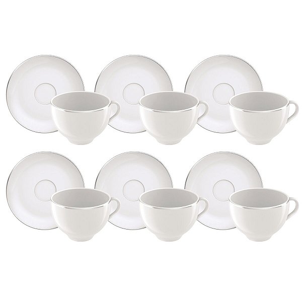 Kit Xicara Cha 250 Ml Atena Porcelana Tramontina 96950124