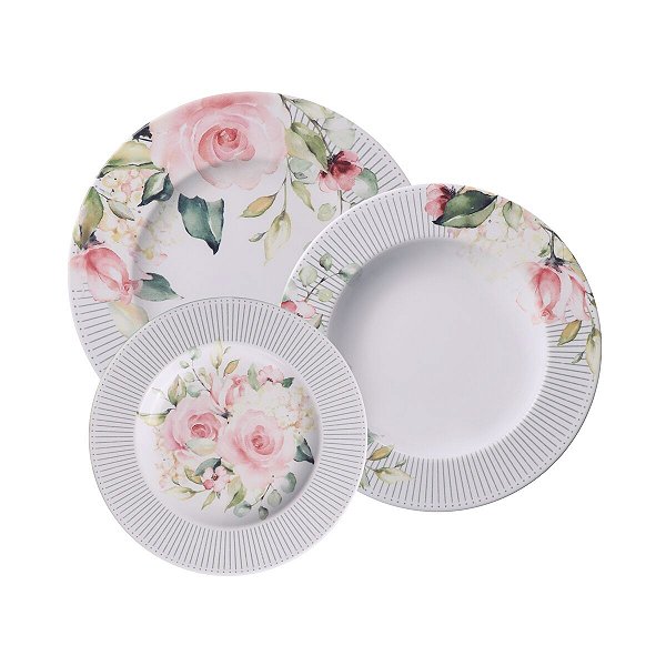 Jogo De Pratos 12 Pcs Ornatta Porcelana Tramontina 96589049