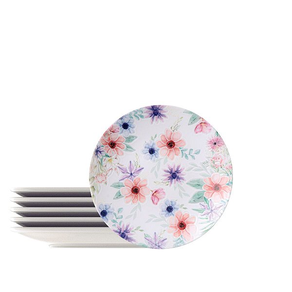 Kit Prato Sobremesa 21Cm 6Pcs Floratta Tramontina 96950187