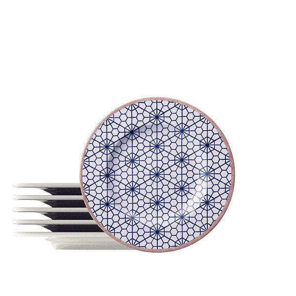 Kit Prato Sobremesa 21Cm 6Pcs Abstratta Tramontina 96950247