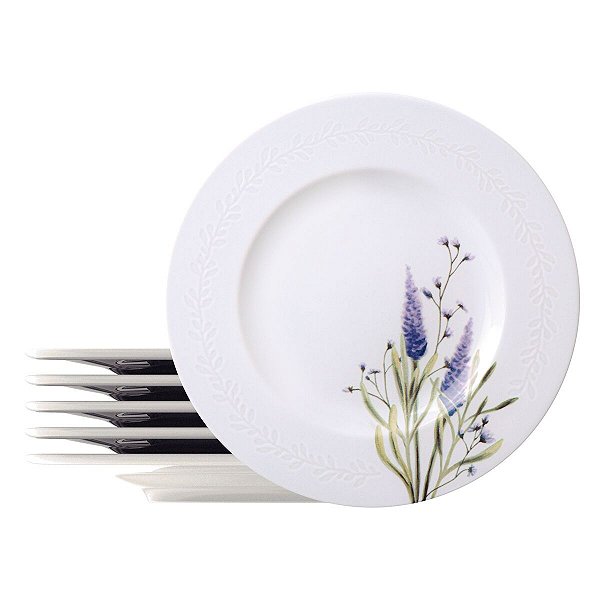 Kit Prato Raso 28Cm 6Pcs Lilla Porcelana Tramontina 96950256