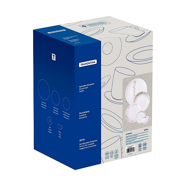 Aparelho Jantar Cha 20 Pcs Artemis Tramontina 96589044