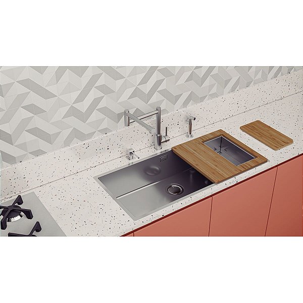 Cuba Inox Quadrum 90X40X20 + Acessórios Tramontina 94000953