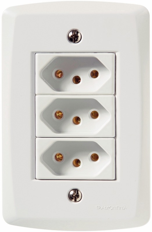 Conjunto 3 Tomada 20A Lux2 Branco Eletro Tramontina 57145079