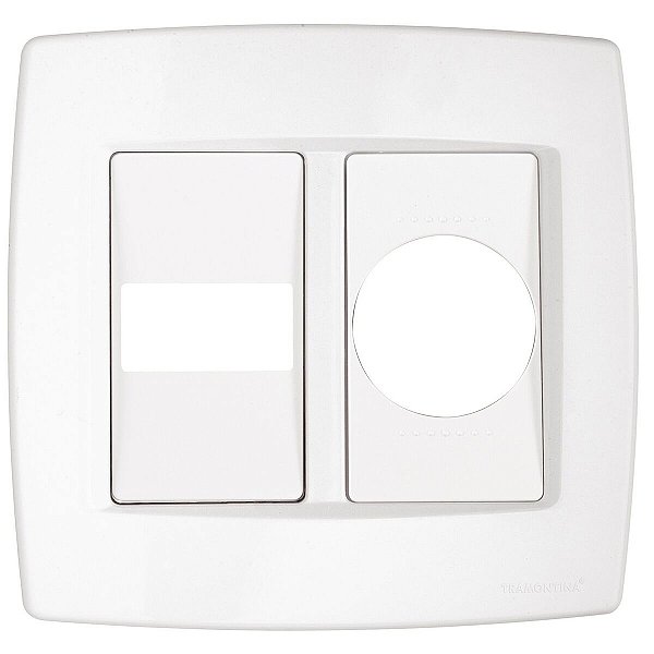 Placa Espelho 4X4 Redonda Trii Branco Tramontina 57103013
