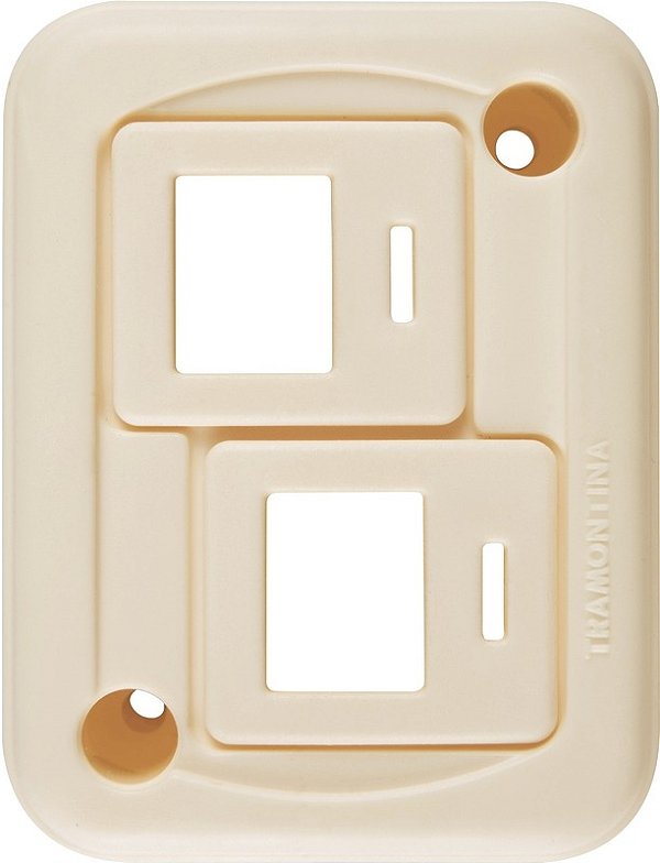 Modulo Tomada Suporte 2Posto Rj45 Palha Tramontin 57400115