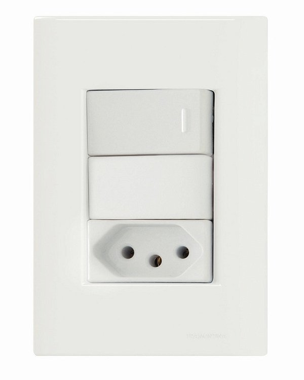 Conjunto Interruptor Paralelo Tomada 20A Giz Tram 57230048