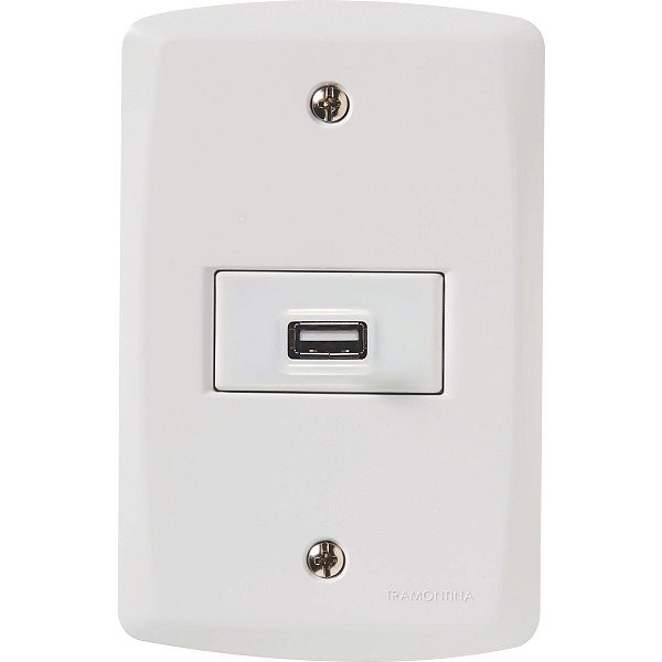 Conjunto Tomada Usb 1,5A Bivolt Lux2 Tramontina 57145026