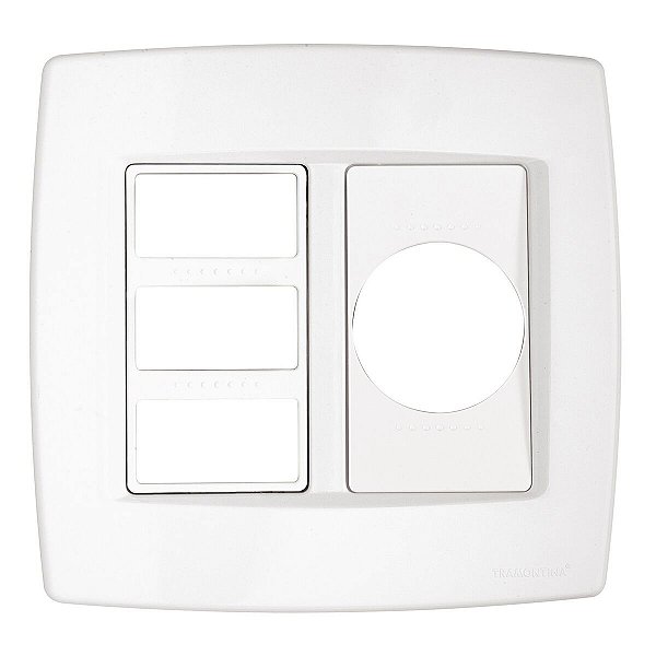 Placa Espelho 4X4 Redonda Trii Branco Tramontina 57103015