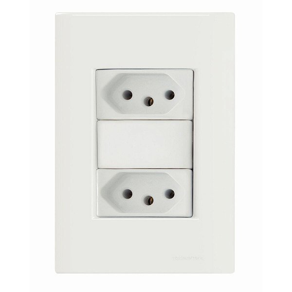 Conjunto 2 Tomada 10A Giz Branco Eletro Tramontina 57230065