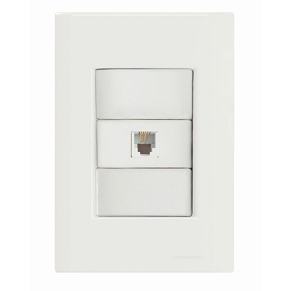 Conjunto Tomada Telefone Rj11 Giz Branco Tramonti 57230019