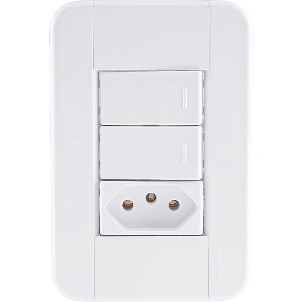 Cj Interruptor Simples Tomada 2P T 20A Tramontina 57240071