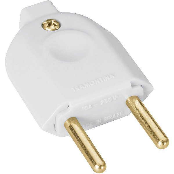 Plugue Macho 2P 10A/250V Branco Tramontin 57402002