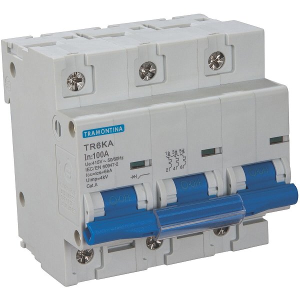 Disjuntor Tr6Ka 3P Tripolar 100A Curva C Tramontina 58013043