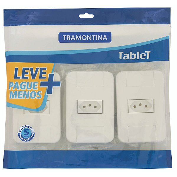 Conjuntos 1 Tomada 10A Cor Branco Eletro Tramontina 57410815