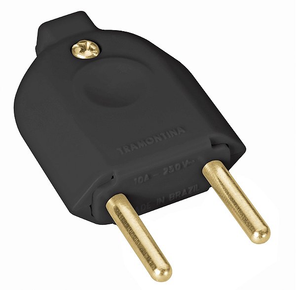 Plugue Macho 2P 10A/250V Preto 57403202