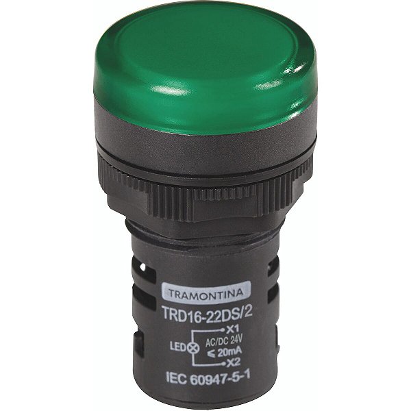 Sinalizador Tramontina Trd16-22Ds/2 24 V Verde 58015469