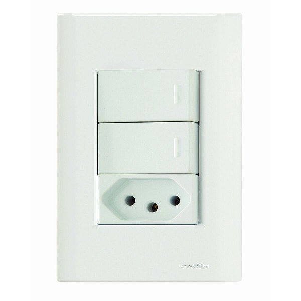 Cj Interruptor Simples Tomada 2P+T 10A Tramontina 57230073