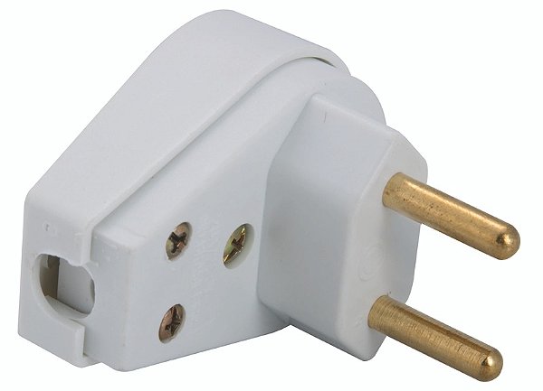Plugue Angular 2P 20A 250V~ Cor Branco Tramontina 57402109