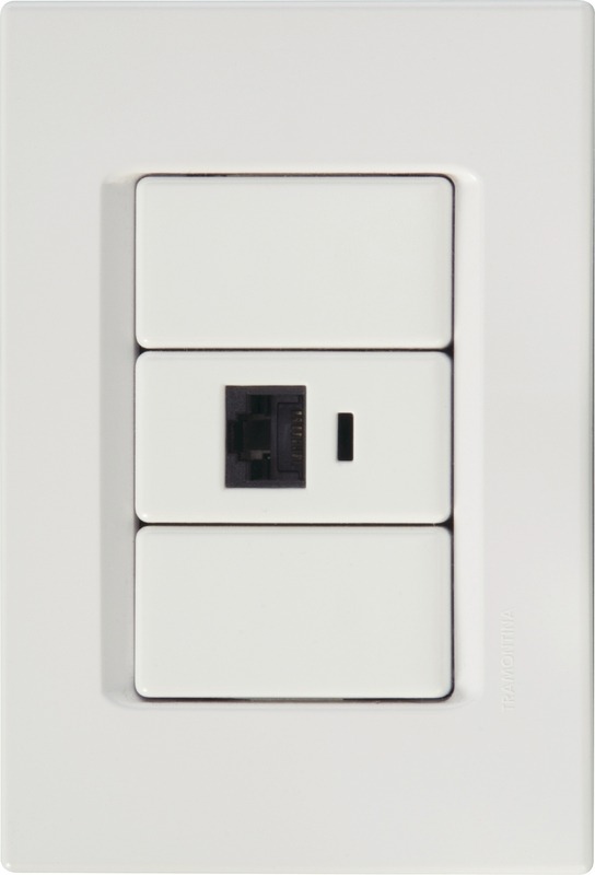 Conjunto Tomada Telefone Rj11 Izyflat Tramontina 57165019