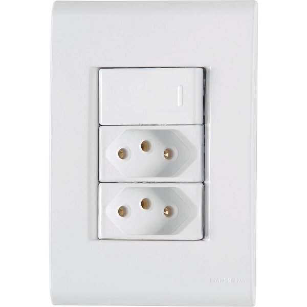 Conjunto Interruptor Simples 2 Tomada 20A Liz Tramo 57170086