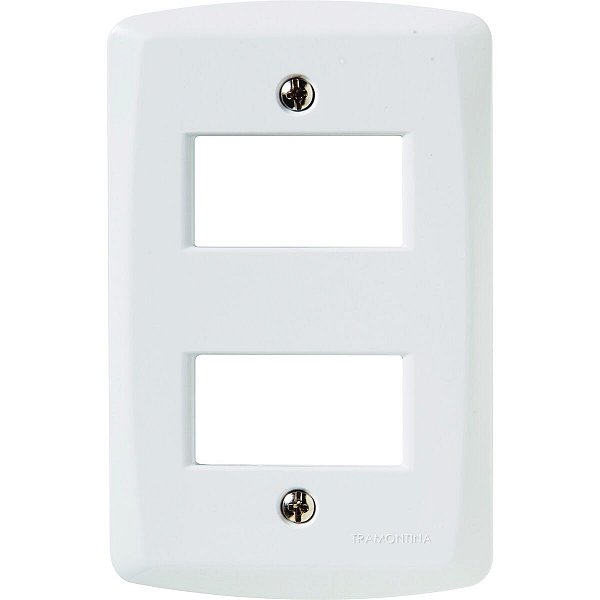 Placa 2 Postos Afastados 4X2 Lux² Branca Tramontin 57105006