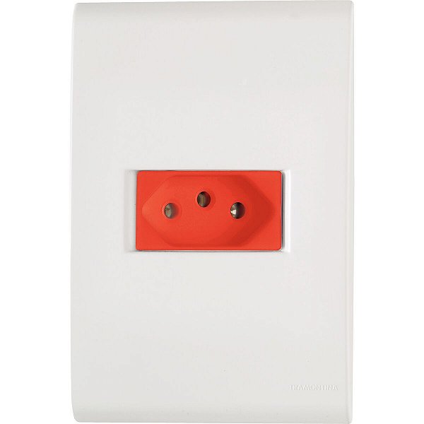 Conjunto 4X2 Tomada Liz 20A Branco E Vermelho 57170015
