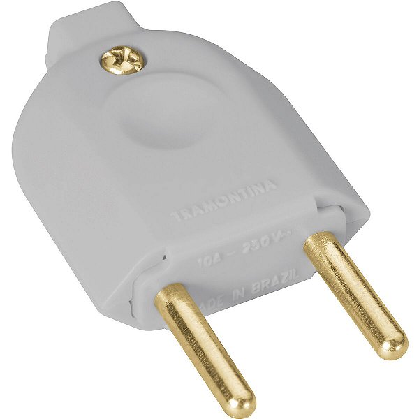 Plugue Macho 2P 10 A 250 V Cinza Tramontina 57401002